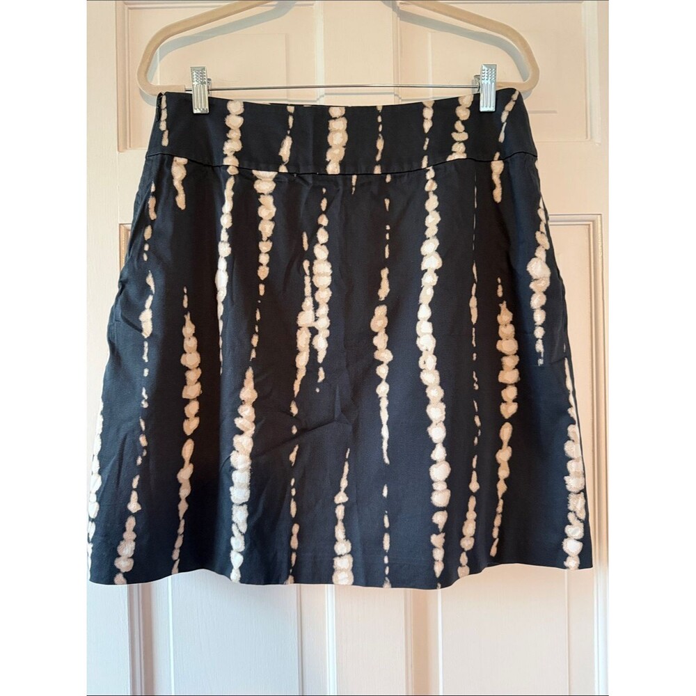 Ann Taylor Women’s Black Cream Tie-Dye Shibori Skirt Size 10 Flaw